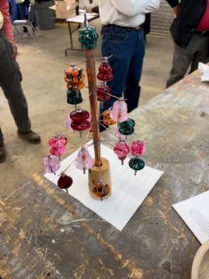 Turned holiday ornament tree