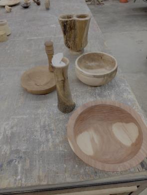 Bowls and a natural-edge vase