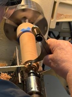 Turning the finial OD to final wall thickness