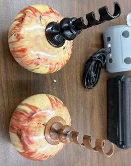 Finished hollow forms with ribbon finials