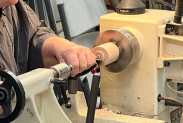 Turning the insert on the lathe